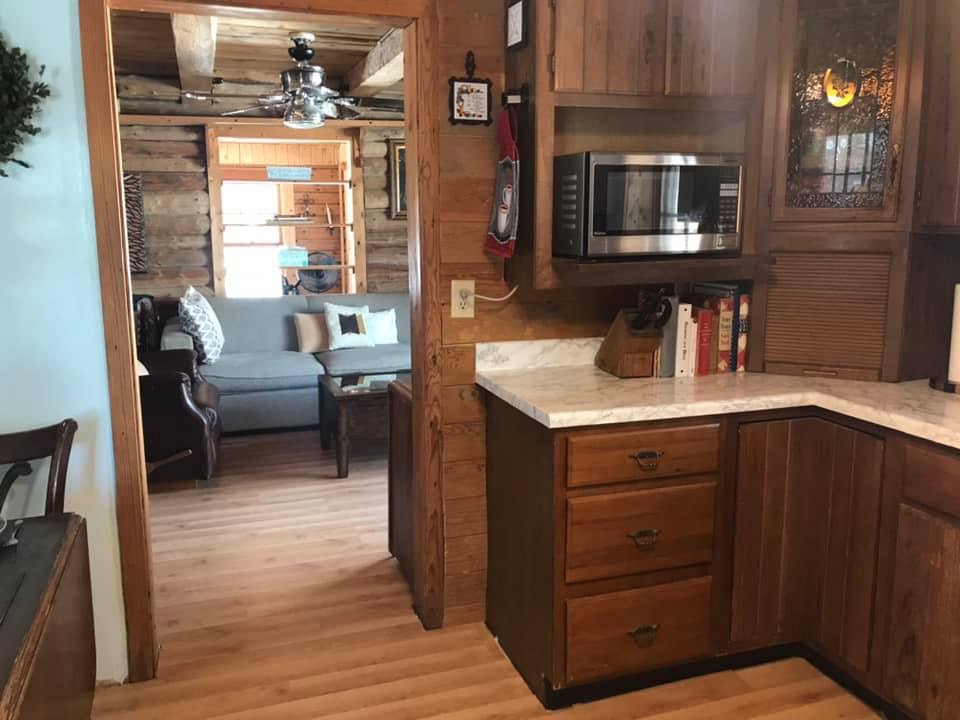 Cozy kitchen with living room