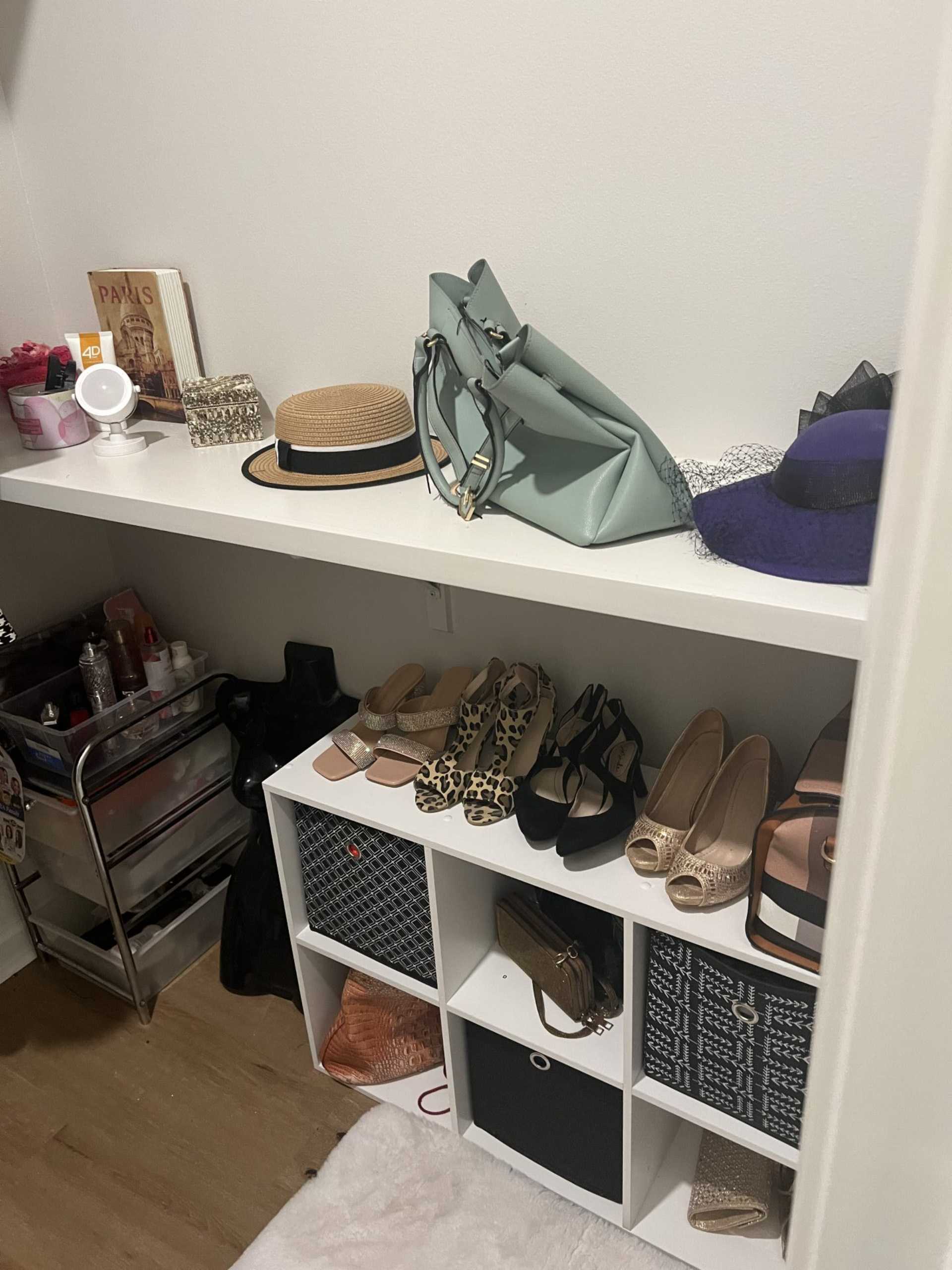 Stylish accessories on a shelf